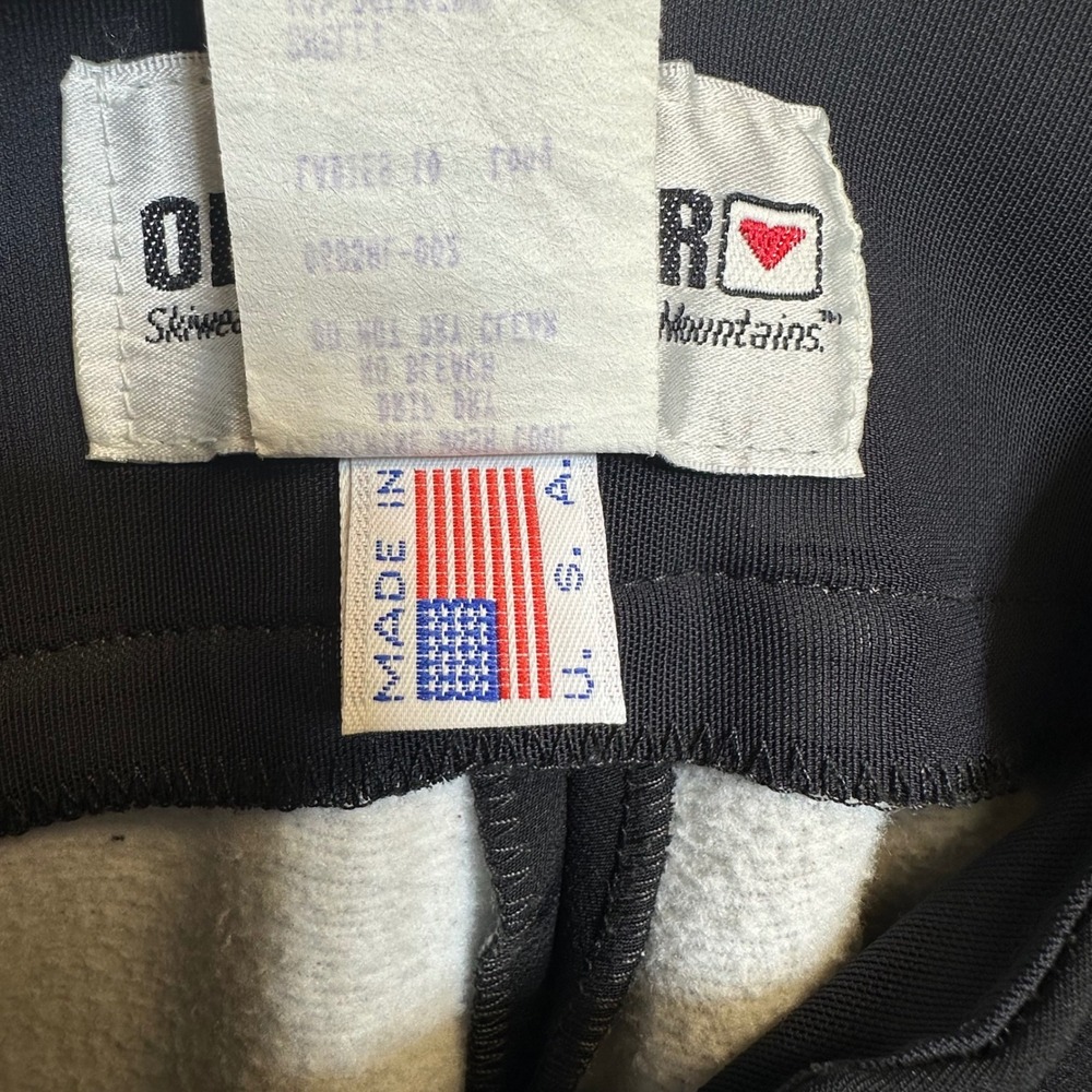 Vintage Obermeyer Ski Bibs Overalls Pants Women 10 Black Stirrup Zip USA Retro - Picture 6 of 15